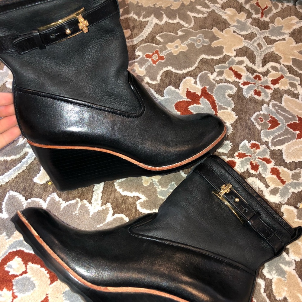 Tory Burch Fur Booty Wedges